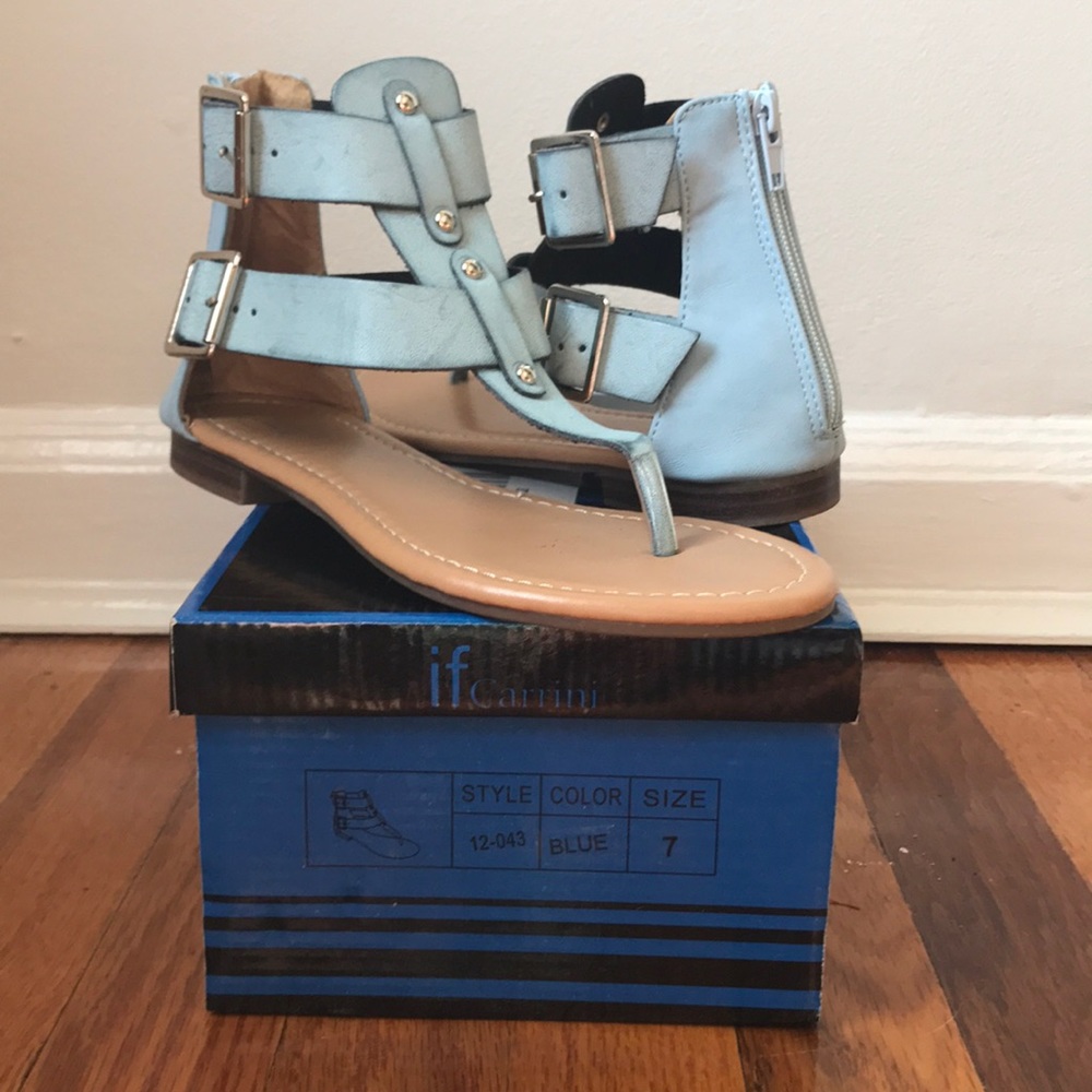 Carrini Buckle Strap Flat Sandal